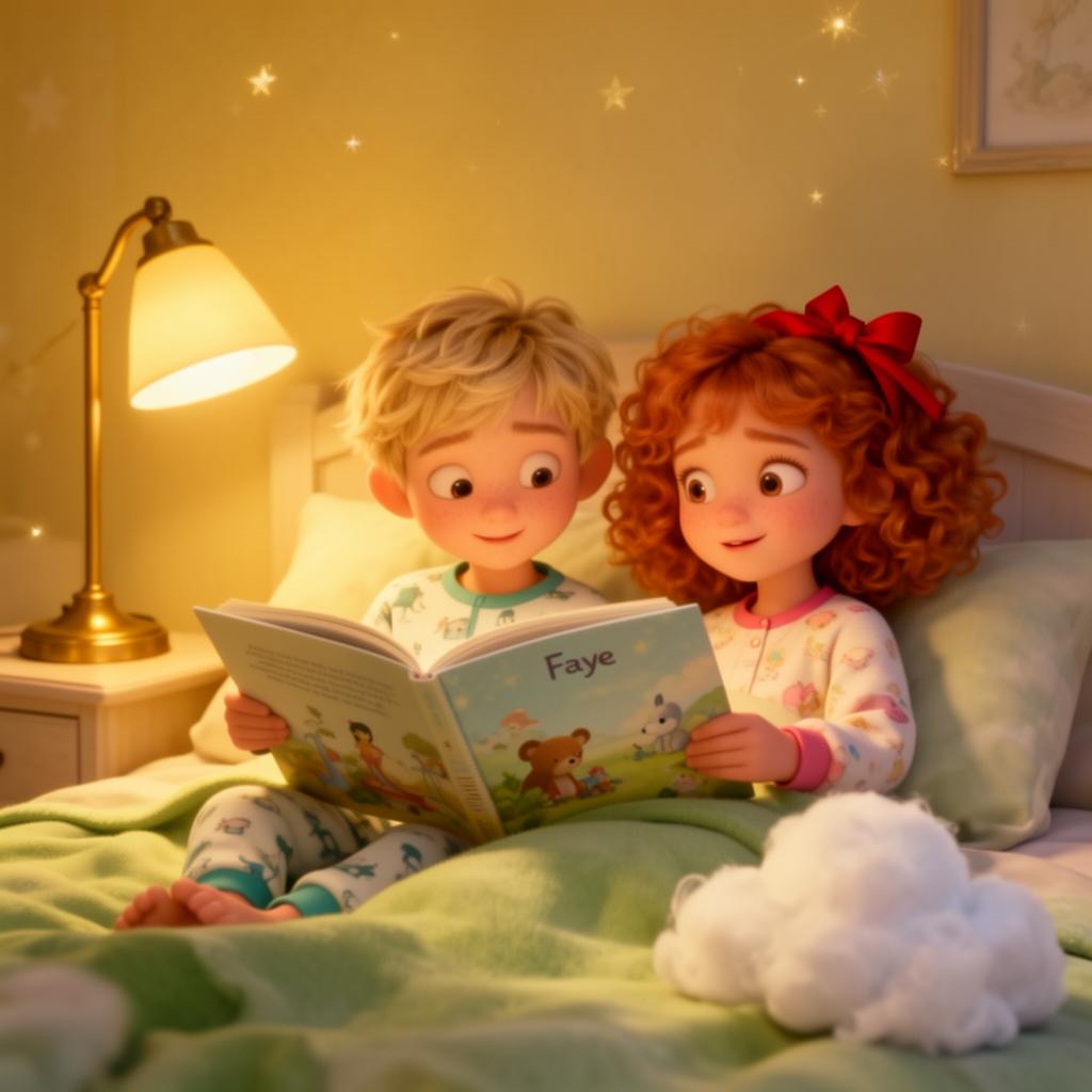 A cozy bedtime reading moment